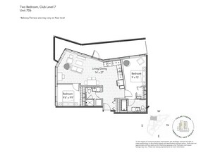 2 Bedroom 2 Bathroom 706 floor plan